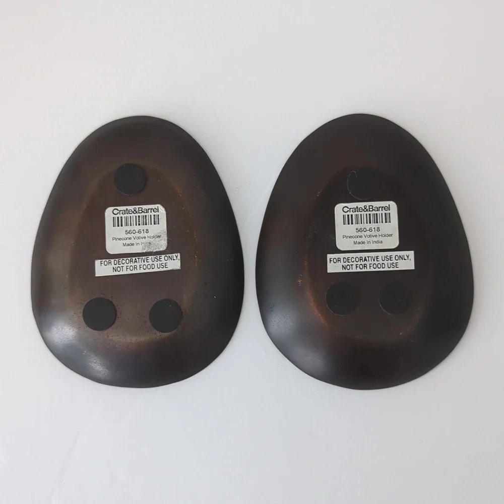 Crate & Barrel Pinecone Metal Votive Holders Set of 2 Product India